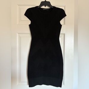 Karen Millen Midi Ribbed Black Stretch Dress Small✨